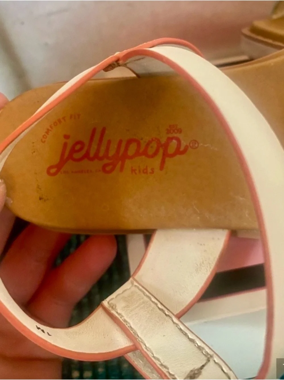 Jellypop White Rhinestone Strappy Kids Sandals size 1 in little girls